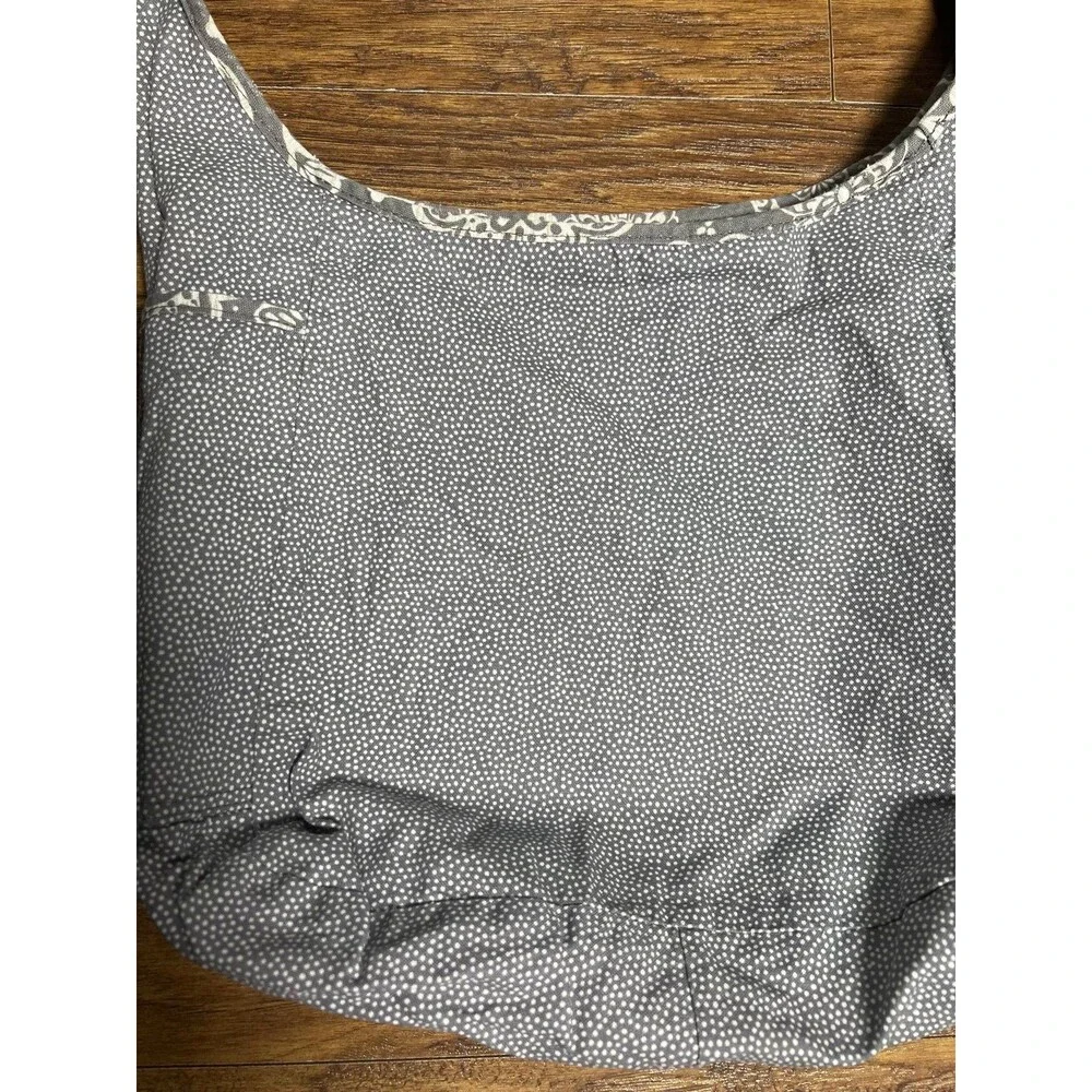 Thirty One Gray Floral and Paisley Reversible Crossbody/Shoulder Hobo Bag